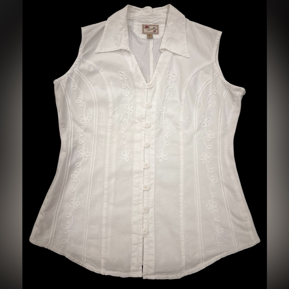 Scully White Floral Embroidered Blouse - Picture 5 of 15